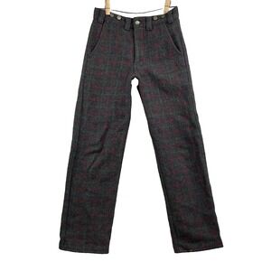 Codet Wool Hunting Pants Women's 27x28* Gray Red Plaid Outdoor Workwear Camping